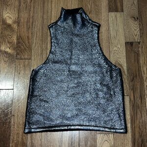Pilcro Foiled Turtleneck Sweater Vest